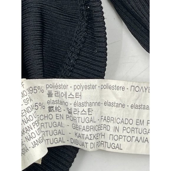 Zara Collection Women's Knit Open V Neck Long Sleeve Black Crop Top Shirt Size S - Picture 6 of 10